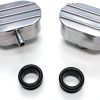 Polished Aluminum PCV Breather Kit by Pirate Mfg Oval Finned Valve-0