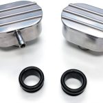Polished Aluminum PCV Breather Kit by Pirate Mfg Oval Finned Valve-0