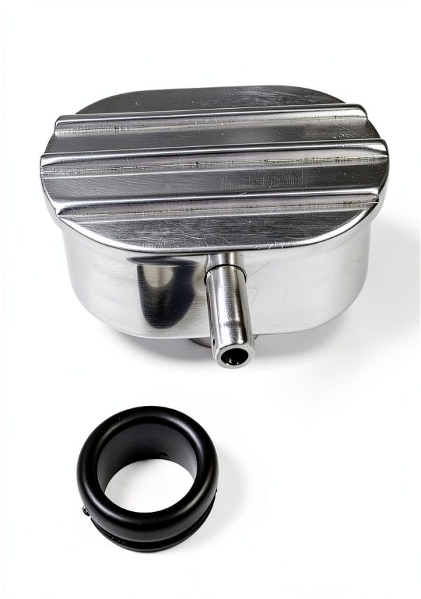 Polished Aluminum PCV Breather Kit by Pirate Mfg Oval Finned Valve-2