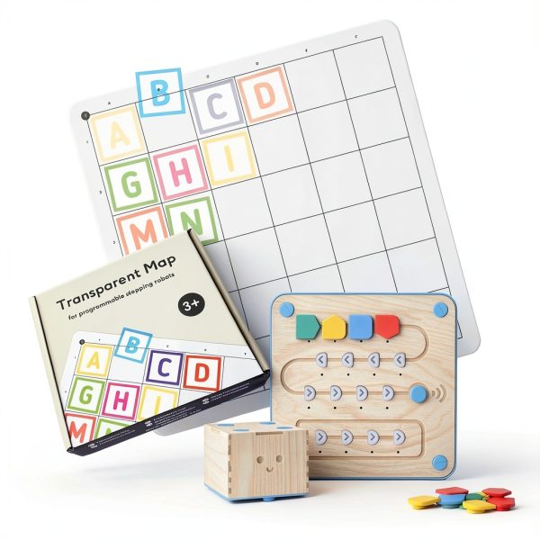 Primo Cubetto Screen-Free Coding Robot with 6x6 Transparent Pocket Mat-0