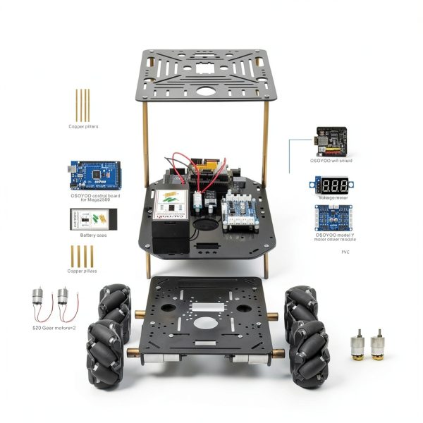 OSOYOO FlexiRover Arduino Mega2560 WiFi Robot Kit with 520 Motors-5