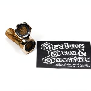 Breather bolt set brass 1 3/8" Harley Evo/Sportster - Meadows-0