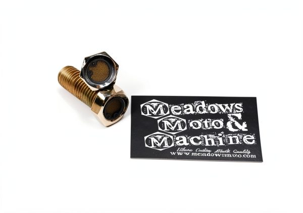 Breather bolt set brass 1 3/8" Harley Evo/Sportster - Meadows-0