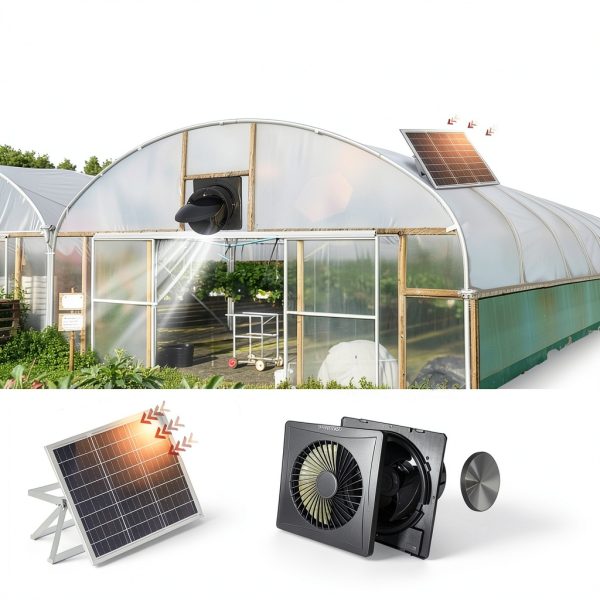 Solar Exhaust Fan, 25W Solar Panel + 8" Ventilation Vent Fan, with Power Adapter, Anti-backflow Valve, High Speed Solar Powered Exhaust Fan with Bracket for Shed, Chicken Coop, Greenhouse, Dog House-4