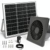Solar Exhaust Fan, 25W Solar Panel + 8" Ventilation Vent Fan, with Power Adapter, Anti-backflow Valve, High Speed Solar Powered Exhaust Fan with Bracket for Shed, Chicken Coop, Greenhouse, Dog House-0