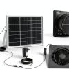 Solar Exhaust Fan, 25W Solar Panel + 8" Ventilation Vent Fan, with Power Adapter, Anti-backflow Valve, High Speed Solar Powered Exhaust Fan with Bracket for Shed, Chicken Coop, Greenhouse, Dog House-6
